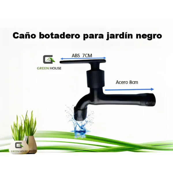 webxs Griferia - Caño Jardin Negro Abs + Acero