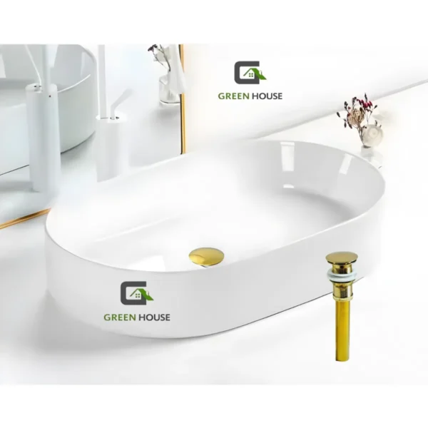 Combo G2 Lavatorio Alanna +Mezcladora Monocomando Dorado Brillante