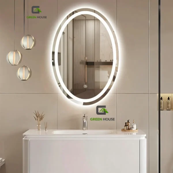 Espejo Led Touch Mod Berlin Ovalado De 60x80cm