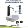 Combo Lavatorio Mediterráneo + Mezcladora Cascada Pico Fino -Vos41