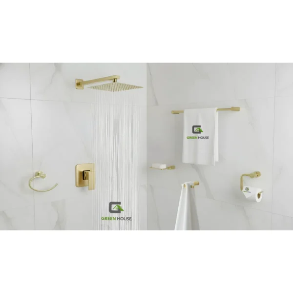 Juego De Ducha Acero 10 Pulgadas + Mezcladora +Kit De Baño Acero