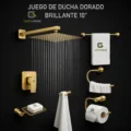 Juego De Ducha Acero 10 Pulgadas + Mezcladora +Kit De Baño Acero