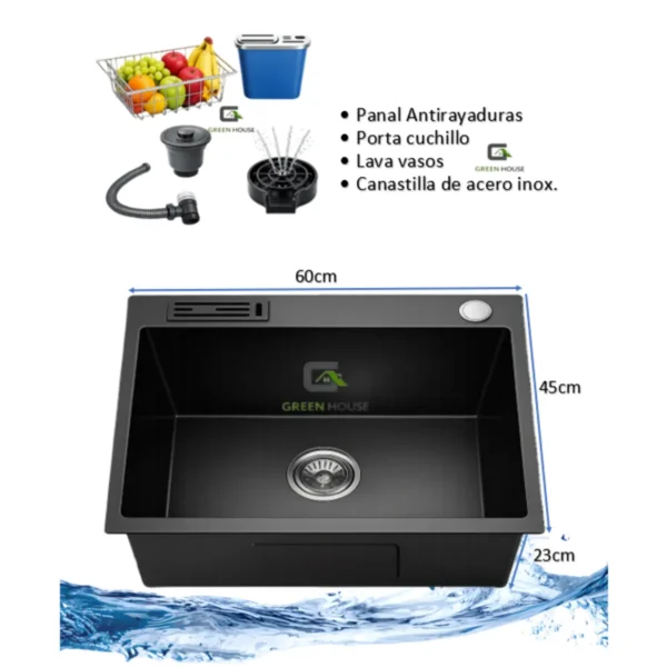 Combo Lavadero 60x45 Panal Antirayaduras + Mezcladora Flexible