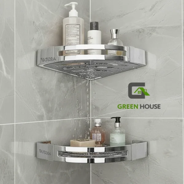 Esquinero Organizador Ducha- Cocina Cromado Brillante Acero Pack 2 Unidades