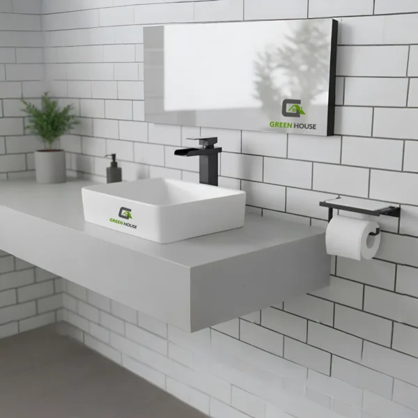 Combo De Lavatorio Mediterráneo + Mezcladora Cascada Vos40 Negro