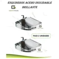 Esquinero Organizador Ducha- Cocina Cromado Brillante Acero Pack 2 Unidades