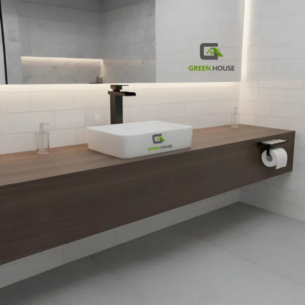 Combo De Lavatorio Mediterráneo + Mezcladora Cascada Vos40 Negro