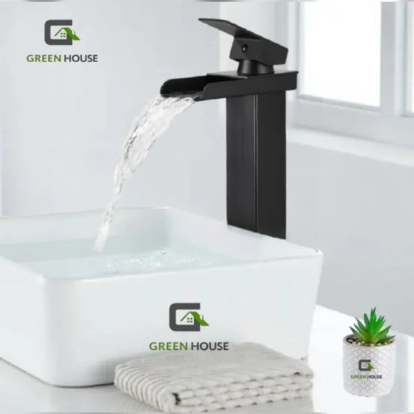 Combo De Lavatorio Mediterráneo + Mezcladora Cascada Vos40 Negro