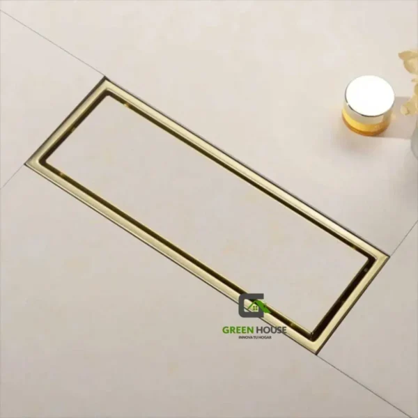 SUMIDERO REVERSIBLE DORADO MATE 8x20cm ANTIOLOR ACERO