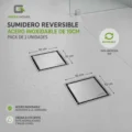 Sumidero Reversible Acero Inoxidable De 10cm Pack De 2 Unidades