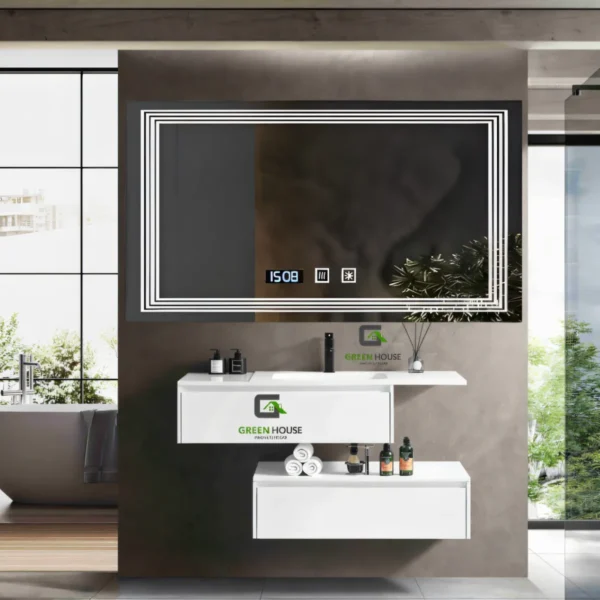 Espejo Inteligente Mod Celine Antiempaño + Reloj 100x70cm