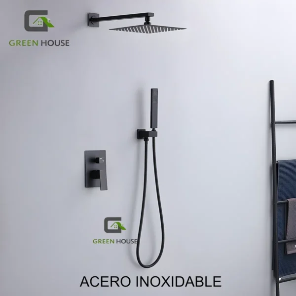 Kit De Ducha Europeo 10 Pulgadas + Mezcladora + Ducha Telefono Cuadrado