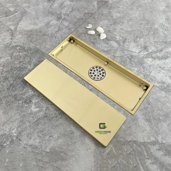 SUMIDERO REVERSIBLE DORADO MATE 8x20cm ANTIOLOR ACERO