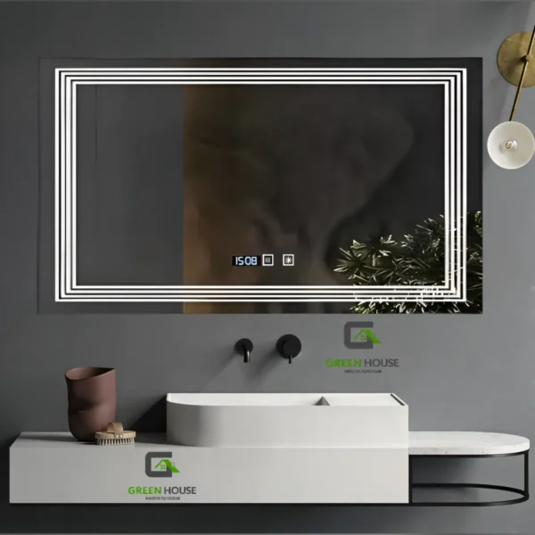 Espejo Inteligente Mod Celine Antiempaño + Reloj 100x70cm