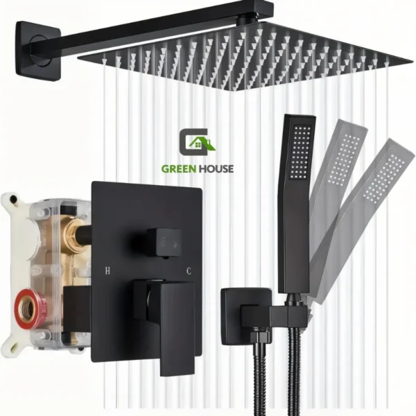 Kit De Ducha Europeo 10 Pulgadas + Mezcladora + Ducha Telefono Cuadrado