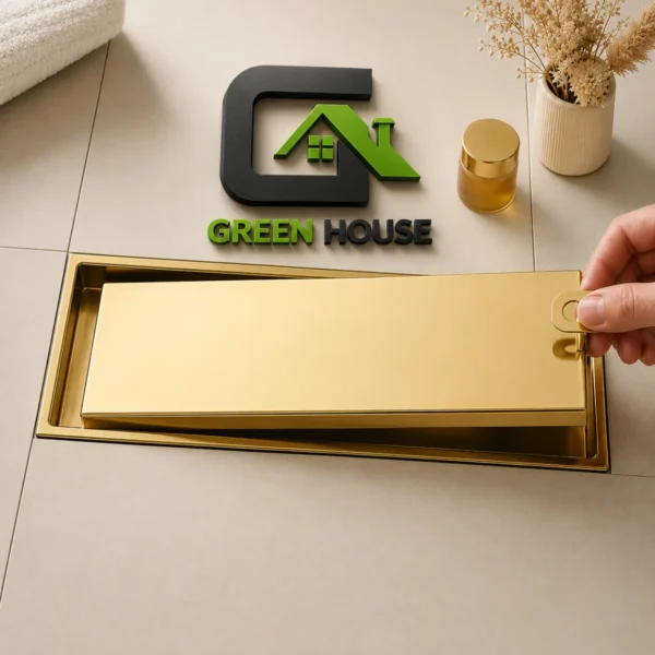 Sumidero Reversible Dorado Mate 8x20cm Antiolor Acero Inoxidable