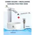 Combo Soleer + Mezcladora Cascada Pico Fino 30cm Vos46