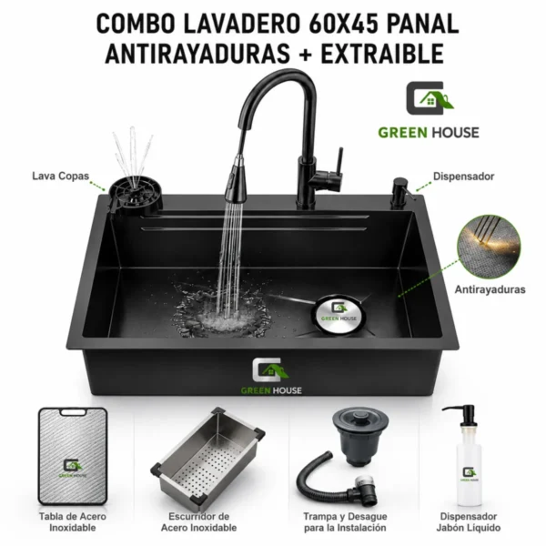 Combo Lavadero 60x45 Panal Antirayaduras + Extraible