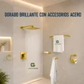 Juego De Ducha Acero 10 Pulgadas + Mezcladora +Kit De Baño Acero