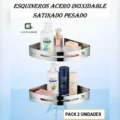 Esquinero Organizador Ducha- Cocina Acero Inoxidable Satinado Pack 2 Unidades