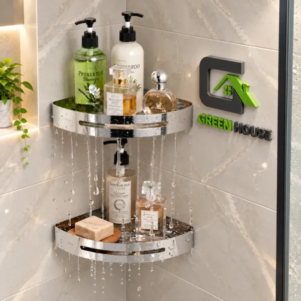 Esquinero Organizador Ducha- Cocina Acero Inoxidable Satinado Pack 2 Unidades