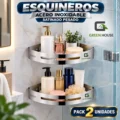 Esquinero Organizador Ducha- Cocina Acero Inoxidable Satinado Pack 2 Unidades