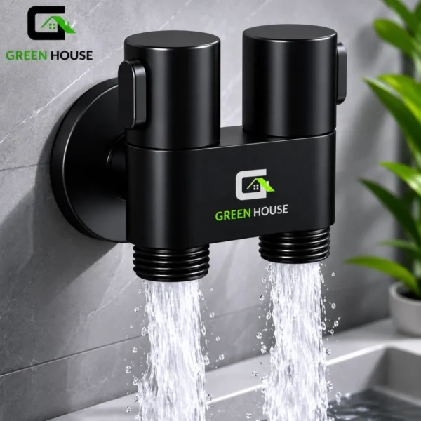Valvula Acero Inoxidable Negro Sus 304 Doble Salida De Agua