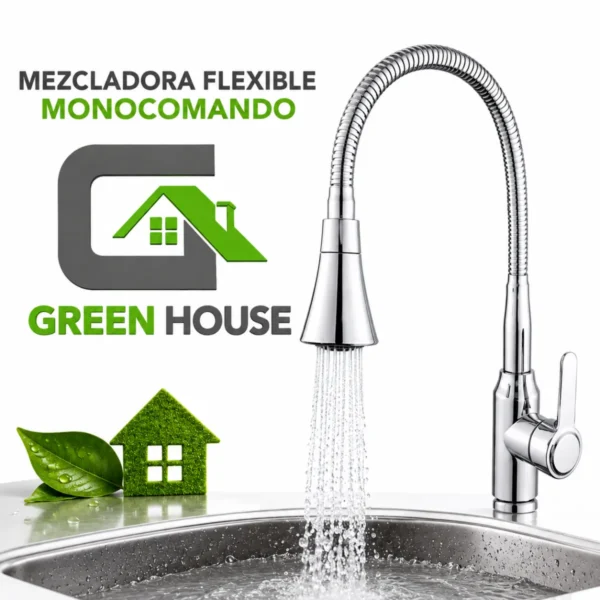 Mezcladora Cromada Monocomando Flexible
