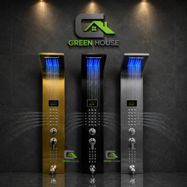 Columna De Ducha Sydney Con Luz Led Satinado Acero Inoxidable