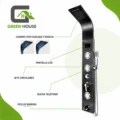 Columna De Ducha Bretaña Con Luz Led Negro Acero Inoxidable