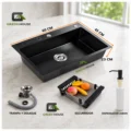 Lavadero Acero Nano Black C/Porta Cuchillo 60x45x23cm