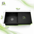 Combo Lavadero 100x50cm Con Escurridor  Nano Black