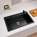 Lavadero Acero Nano Black C/Porta Cuchillo 60x45x23cm