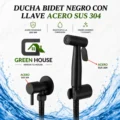 Ducha Bidet Color Negro Con Llave Acero Sus 304