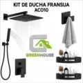 Kit De Ducha 10 Pulgadas Mod: Fransua AC010 Negro Mate
