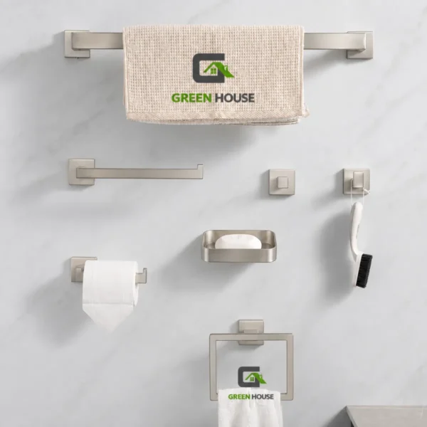 Kit De Baño Mod: Essia Acero Inoxidable Satinado Mate Pesado