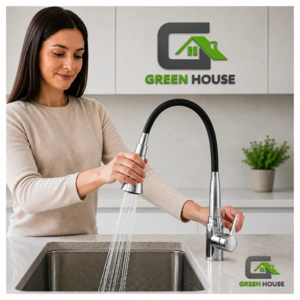 Mezcladora Negra Flexible Con Cromado Monocomando