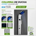 Columna De Ducha Sydney Con Luz Led Satinado Acero Inoxidable