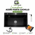 Lavadero Acero Nano Black C/Porta Cuchillo 60x45x23cm