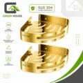 Esquinero Organizador Ducha Dorado Acero Pack 2 Unidades