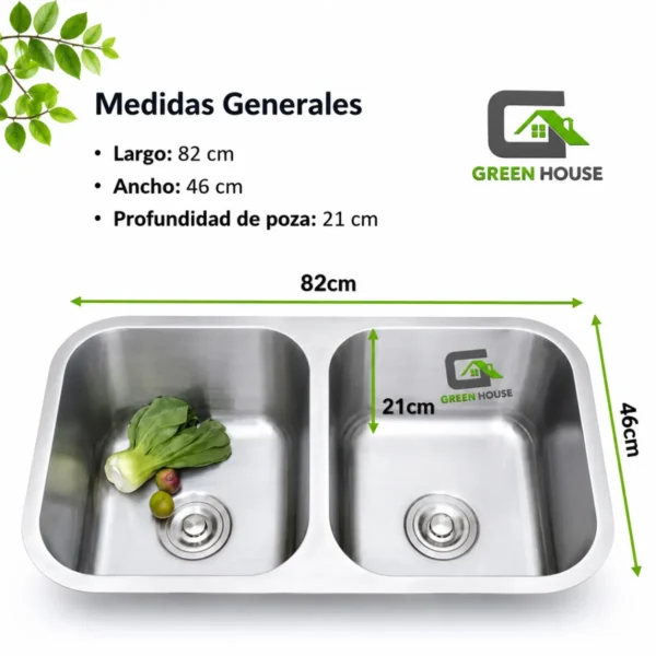 Combo Lavadero De Cocina 2 Pozas Rectilineo Cromado + Mezcladora Extraible