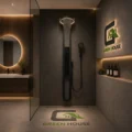 Elegante Columna De Ducha Mod. Oasis Negro Hidroelectrica Acero Inoxidable