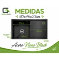 Lavadero Acero Nano Black Con Escurridor 90x46x23cm