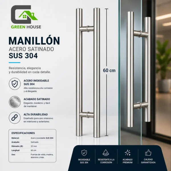 Manillon Mod. -H -Acero Inoxidable Satinado 60cm