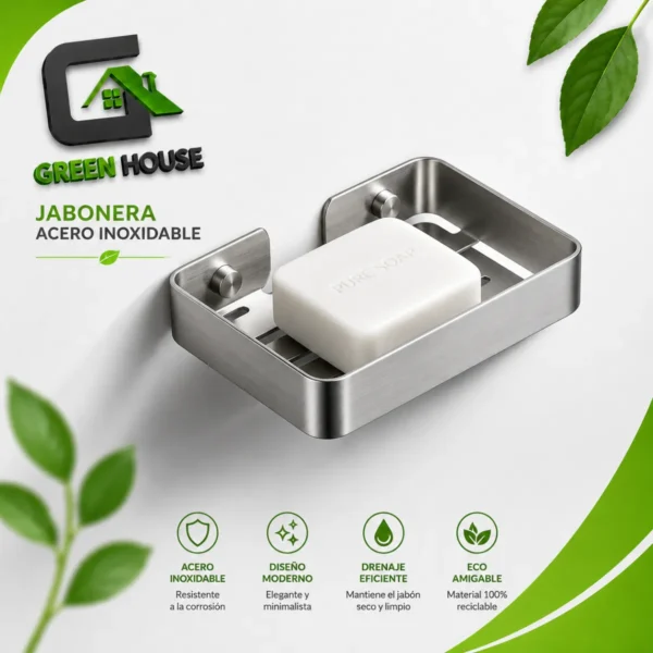 Jabonera Acero Inoxidable Color Satinado