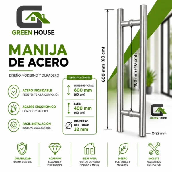 Manillon Mod. -H -Acero Inoxidable Satinado 50cm