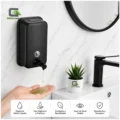 DISPENSADOR DE JABON LIQUIDO 1 LITRO NEGRO ACERO INOXIDABLE
