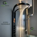 Elegante Columna De Ducha Mod. Oasis Negro Hidroelectrica Acero Inoxidable