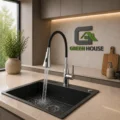 Mezcladora Negra Flexible Con Cromado Monocomando