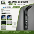 Columna De Ducha Berlin Con Luz Led Negro Acero Inoxidable